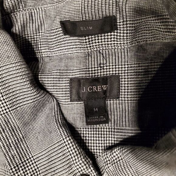 J Crew Shirt Mens Medium Gray Slim Fit Checkered Button Up - Picture 2 of 9